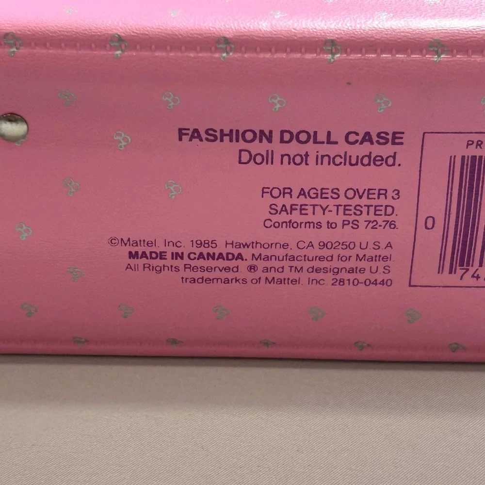 Vintage 1985 Barbie Fashion Doll Case Pink Vinyl Storage Trunk Mattel 2810-0440